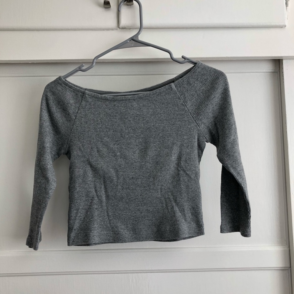 Grey Crop Long Sleeve